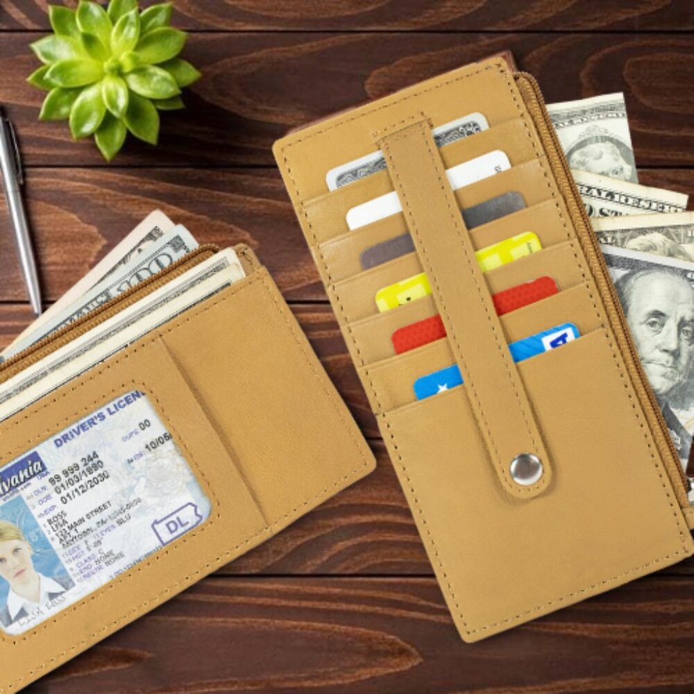 Genuine Leather Credit Card Holder Slim Women Wallet